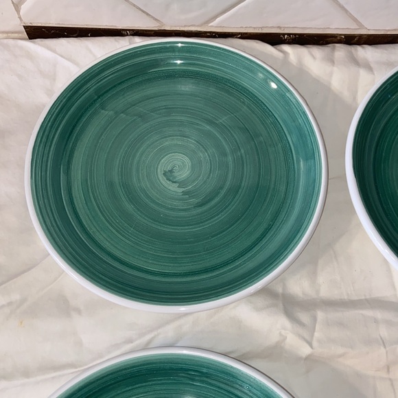 RARE VTG Caleca solid Hand Painted Salad Plates Made In Italy Set Of 4 - Picture 6 of 11